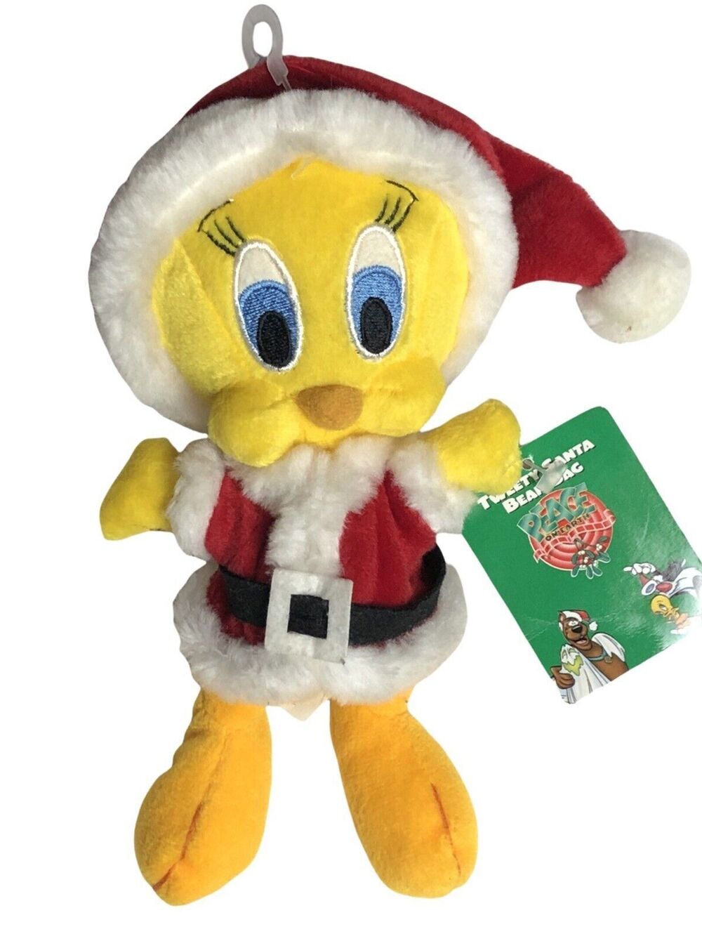 Christmas Tweety Santa Plush Bean Bag 8” Plush Warner Bros Studio New With Tags
